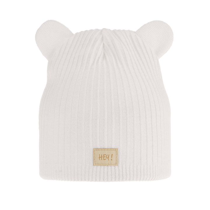 Berretto autunno/primavera bambina, con cotone, bianca, Clarisa