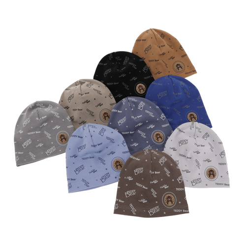 Berretto autunno/primavera bambino, blu, con patch, con stampa, Tedi