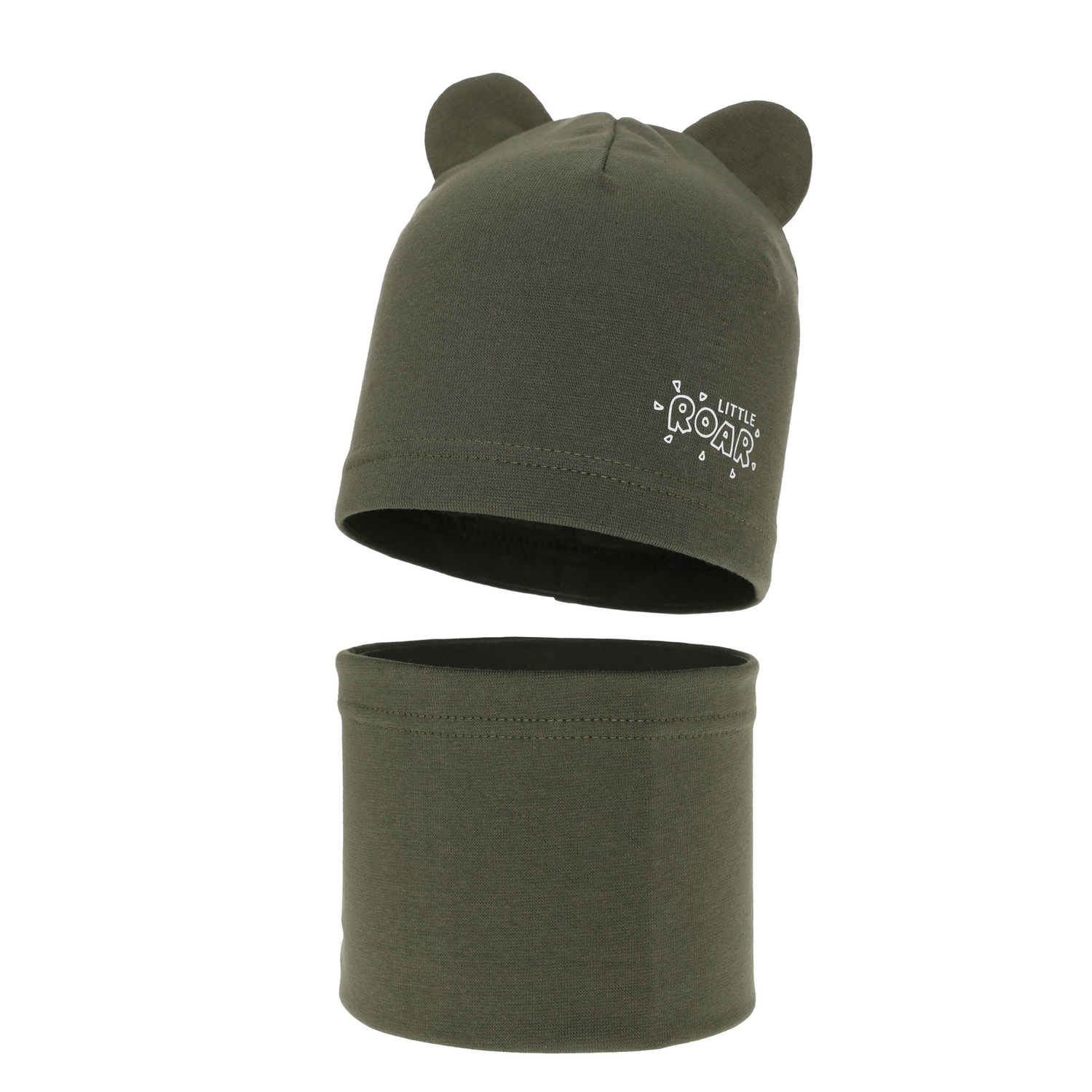 Set autunno/primavera bambino: berretto e scaldacollo, khaki, Cymes