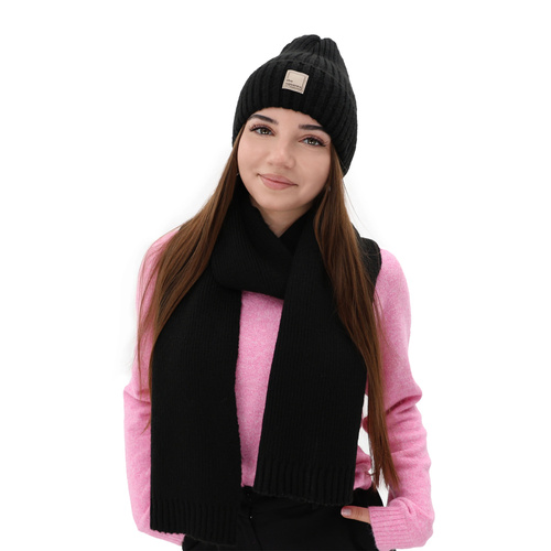 Sciarpa invernale donna, grigia, 100% Lana Merino, Loretta