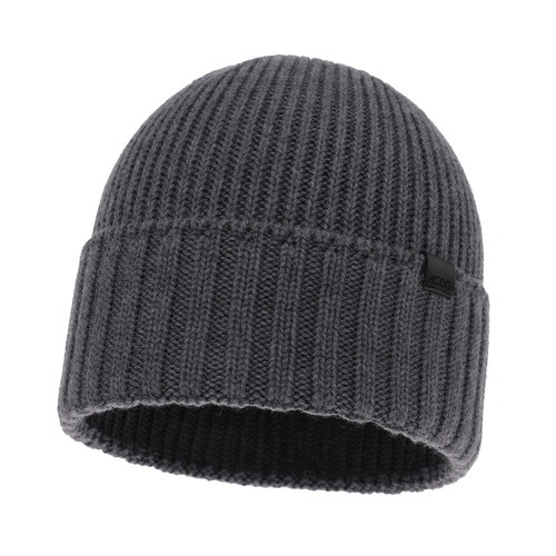 Berretto invernale uomo, grigio, 100% Lana Merino, senza cuciture, Bruner