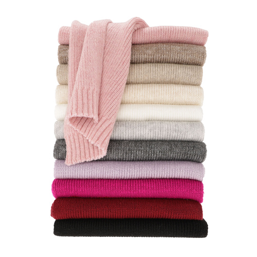 Sciarpa invernale donna, nera, 100% Lana Merino, Loretta