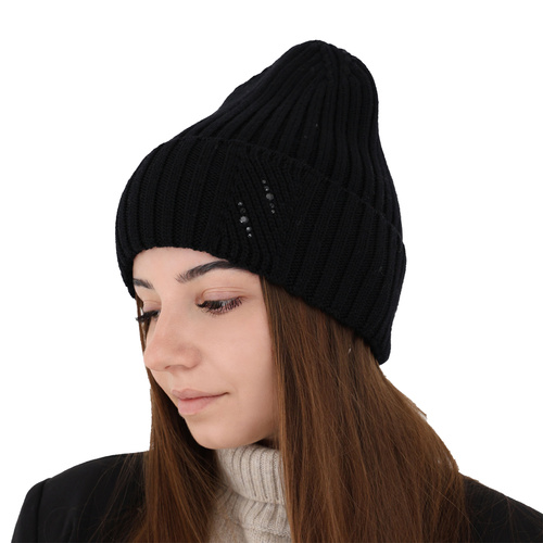 Berretto invernale donna, marrone, 100% Lana Merino, Ariga