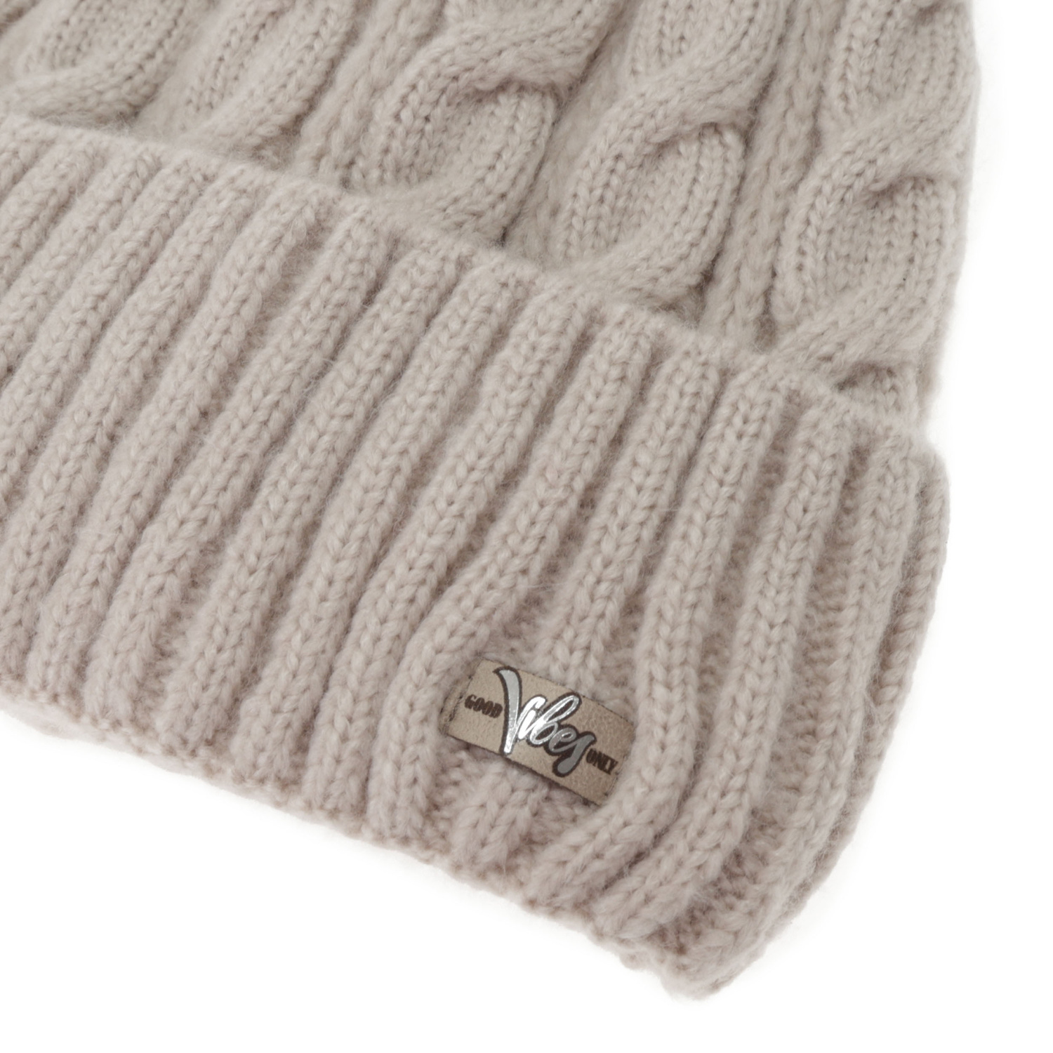 Set invernale donna: berretto e sciarpa, beige chiaro, Lunetta