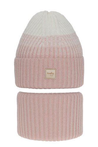 Set invernale bambina: berretto e scaldacollo, rosa, Tasha