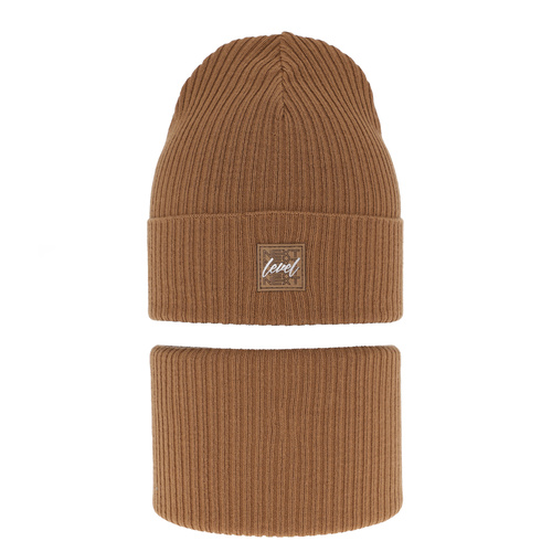 Set autunno/primavera bambino: berretto e scaldacollo, con cotone, cammello, Fenix