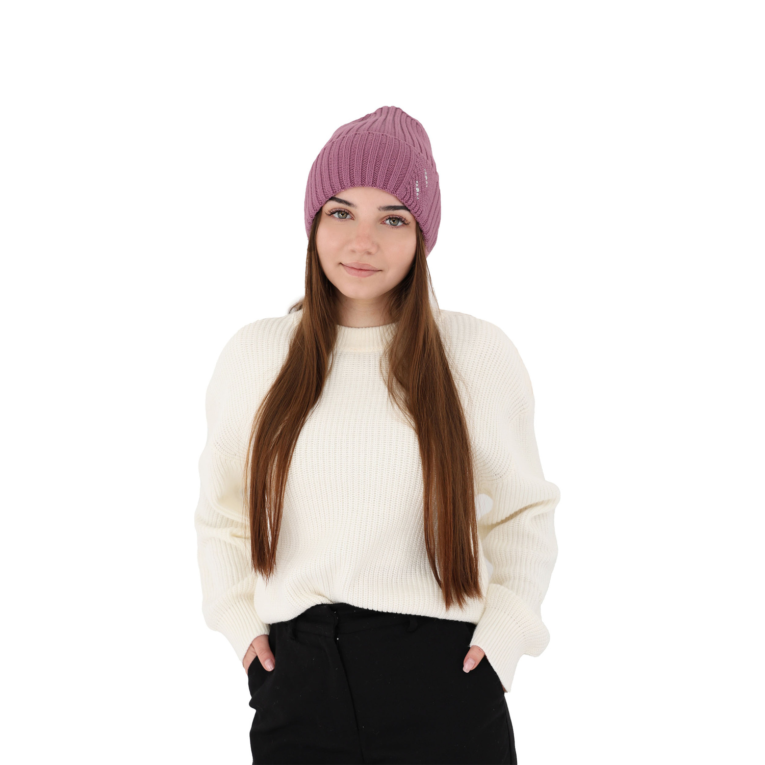 Berretto invernale donna, grigio, 100% Lana Merino, Ariga