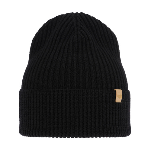 Berretto invernale donna, nero, 100% Lana Merino, Isla