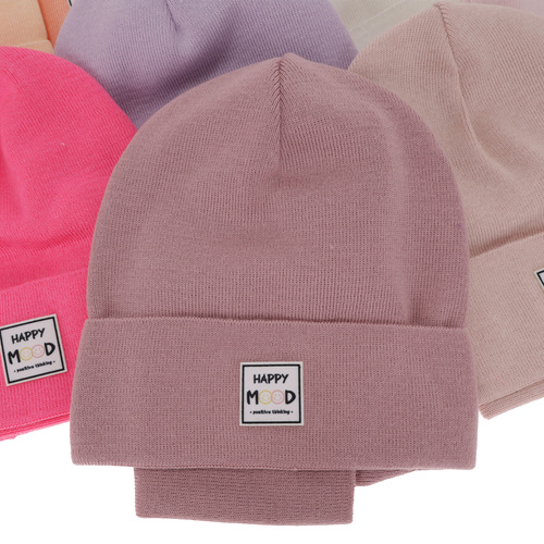 Set autunno/primavera bambina: berretto e scaldacollo, con cotone, rosa, Mersila