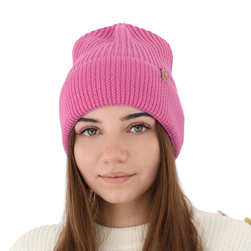 Berretto invernale donna, rosa, 100% Lana Merino, Isla