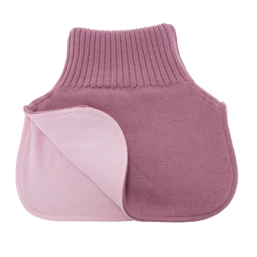 Scaldacollo con coprispalle invernale bambina, viola, 100% Lana Merino, Felice
