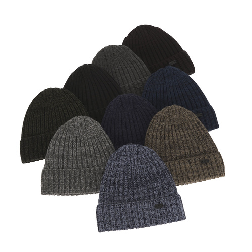 Berretto invernale uomo, blu scuro, 100% Lana Merino, Timon