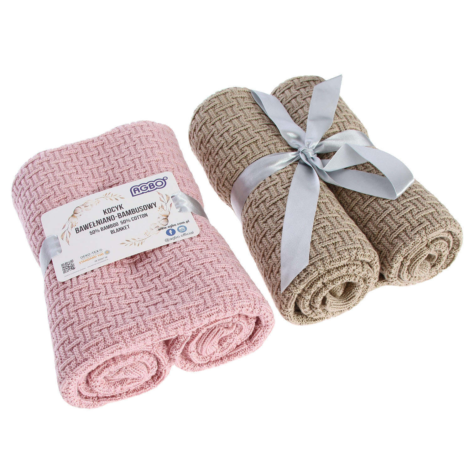 Coperta bambù-cotone per neonato, grigia, delicata, Pony