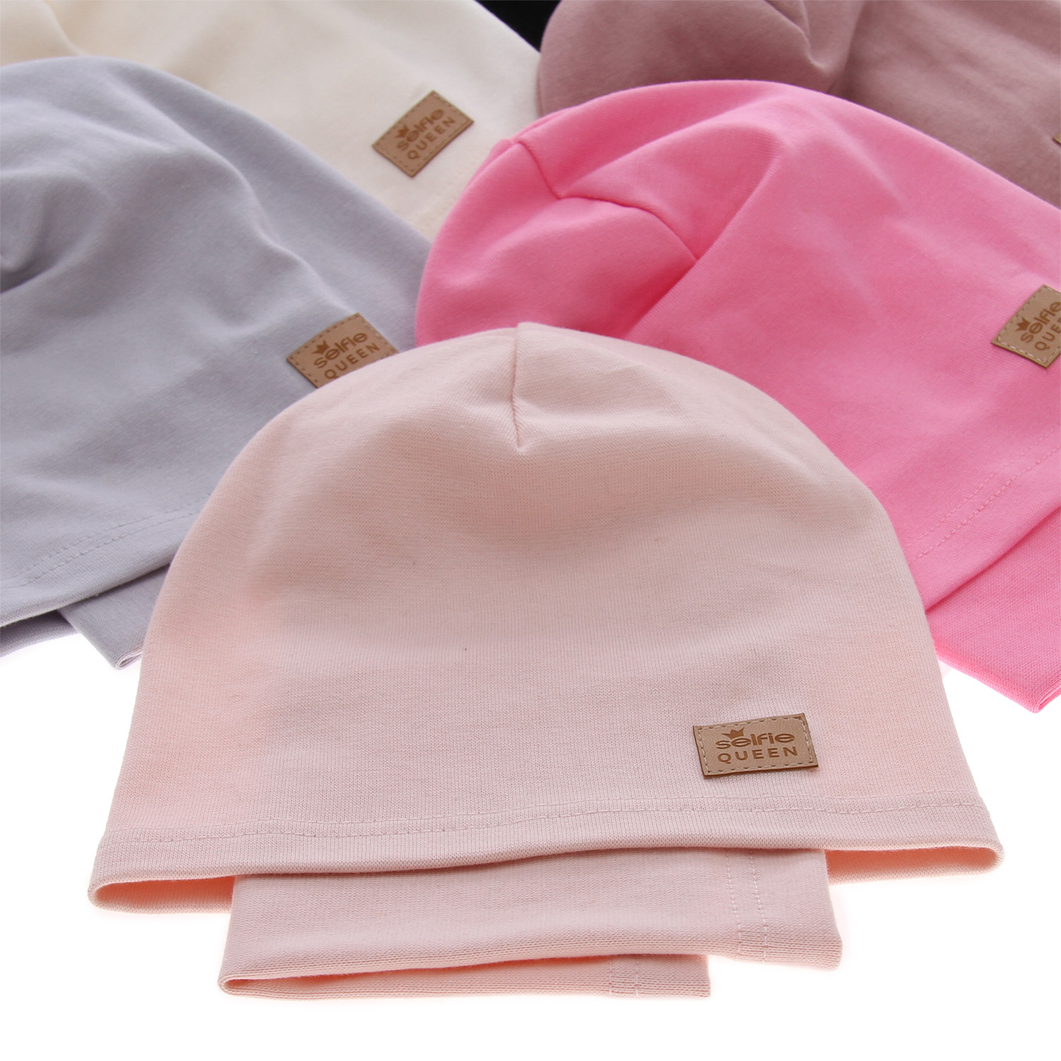 Set autunno/primavera bambina: berretto e scaldacollo, crema, cotone, Selfie