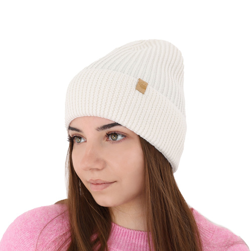 Berretto invernale donna, beige scuro, 100% Lana Merino, Isla