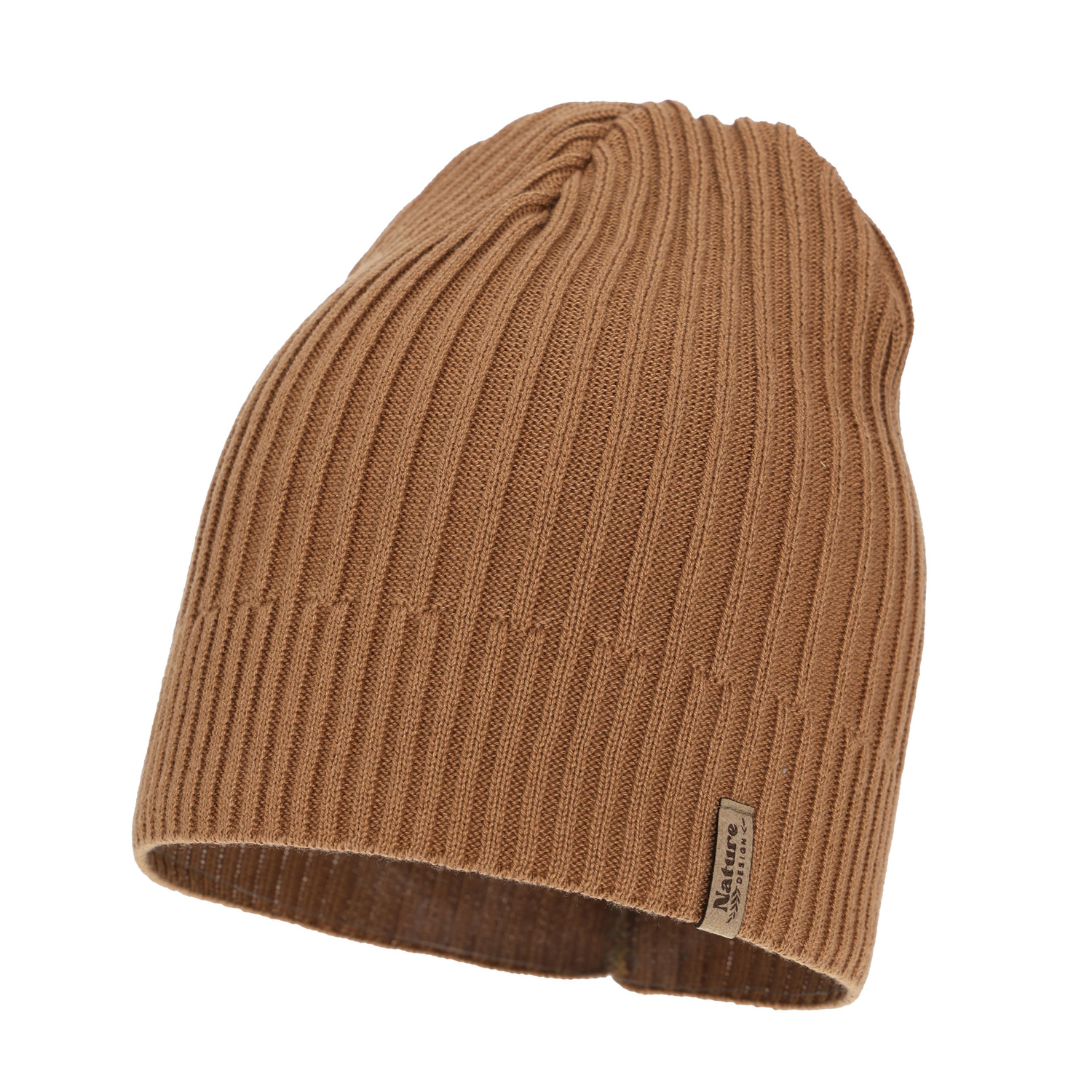 Berretto primaverile e autunnale da donna, con cotone, color cammello, Mirona