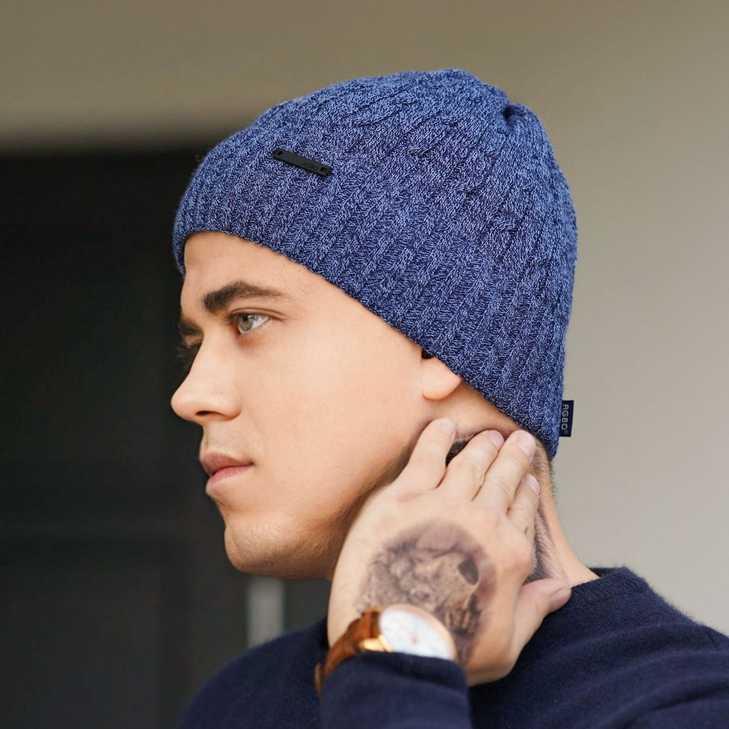 Berretto invernale uomo, blu scuro, Mishel