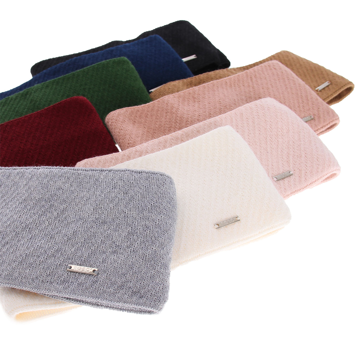 Fascia per capelli invernale donna, nera, 100% Lana Merino, Katrina