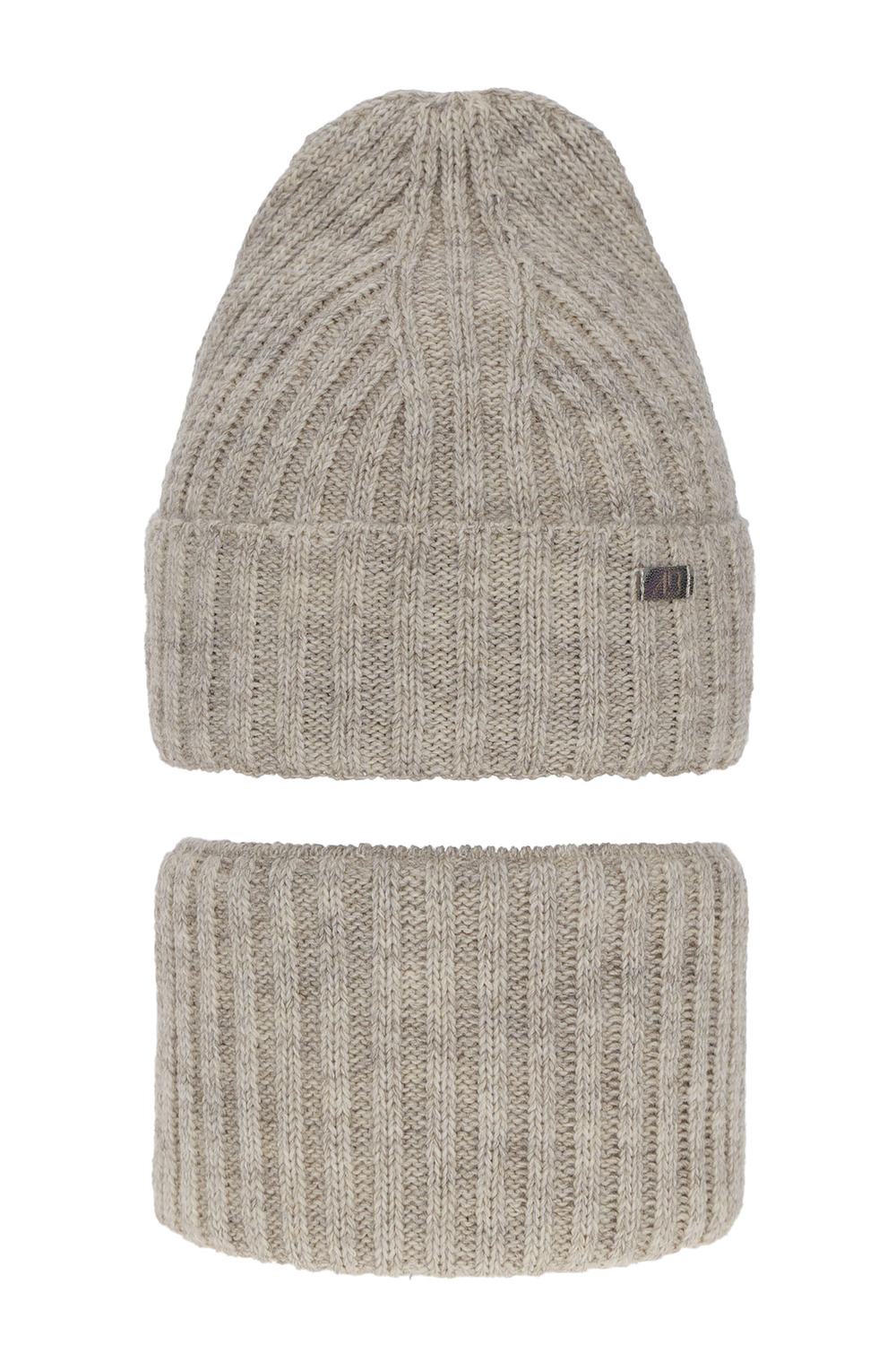 Set invernale bambina: berretto e scaldacollo, beige, Valentine