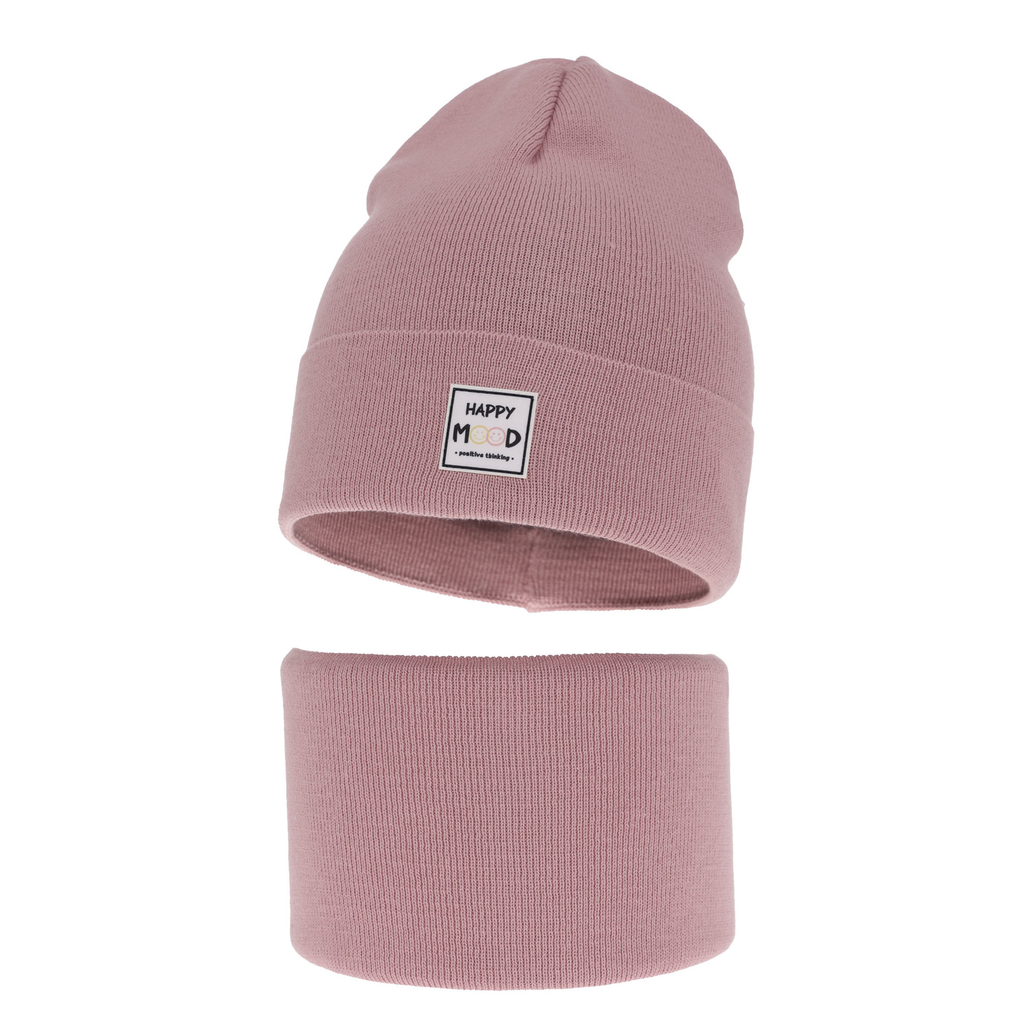 Set autunno/primavera bambina: berretto e scaldacollo, con cotone, lilla, Mersila