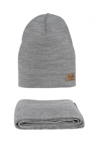Set autunno/primavera donna: berretto e sciarpa, grigio, Zula