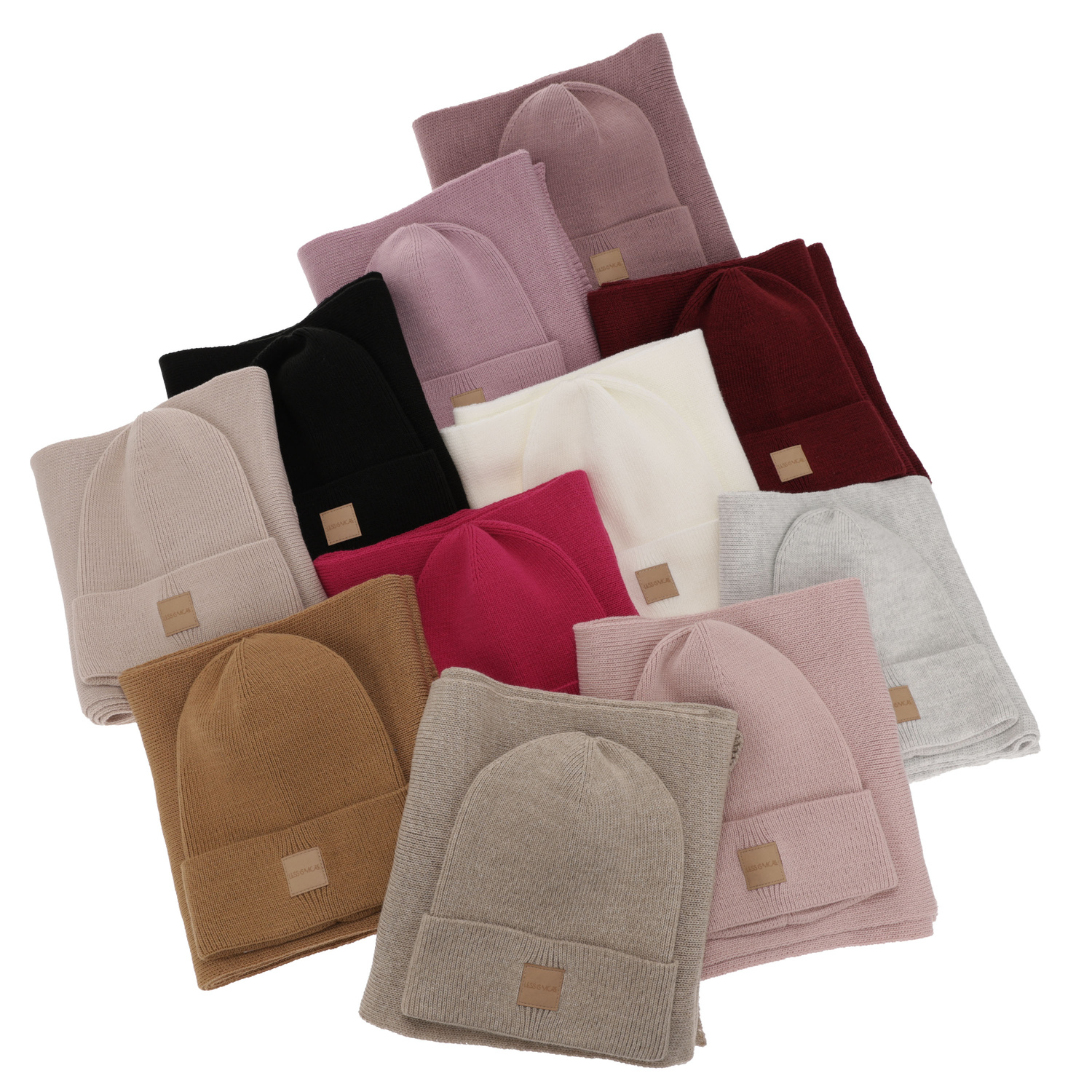 Set invernale donna: berretto e sciarpa, beige, Nathalie