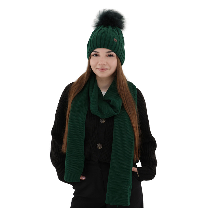 Sciarpa invernale donna, verde, Agora