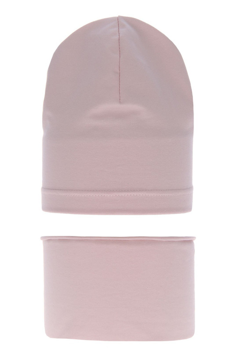 Set autunno/primavera bambina: berretto e scaldacollo, rosa, in cotone, Hazelka