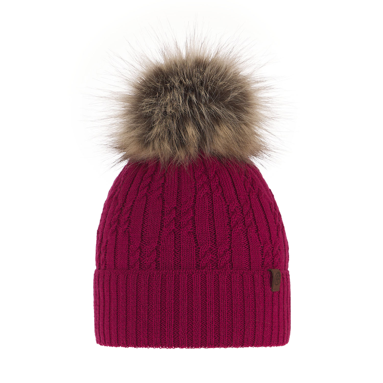 Berretto invernale donna, rosa, 100% Lana Merino, Larida