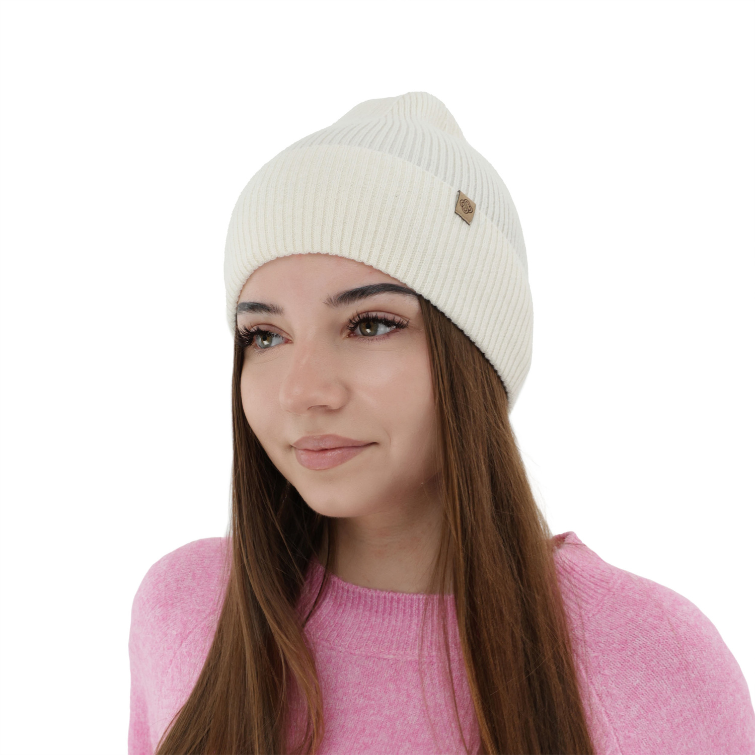 Berretto autunno/inverno donna, rosa chiaro, con lana merino e cashmere, Alineta