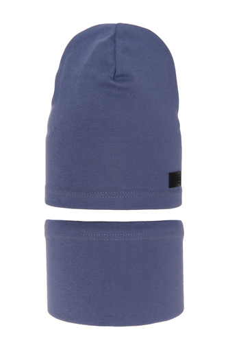 Set autunno/primavera bambino: berretto e scaldacollo, blu, in cotone, Frizi
