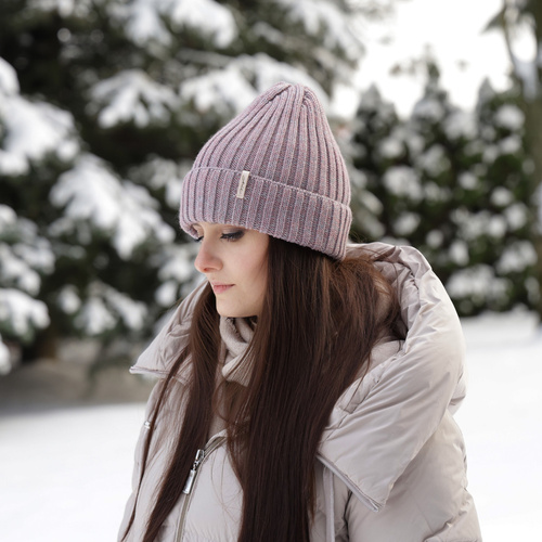 Berretto invernale donna, rosa, 100% Lana Merino, Missi