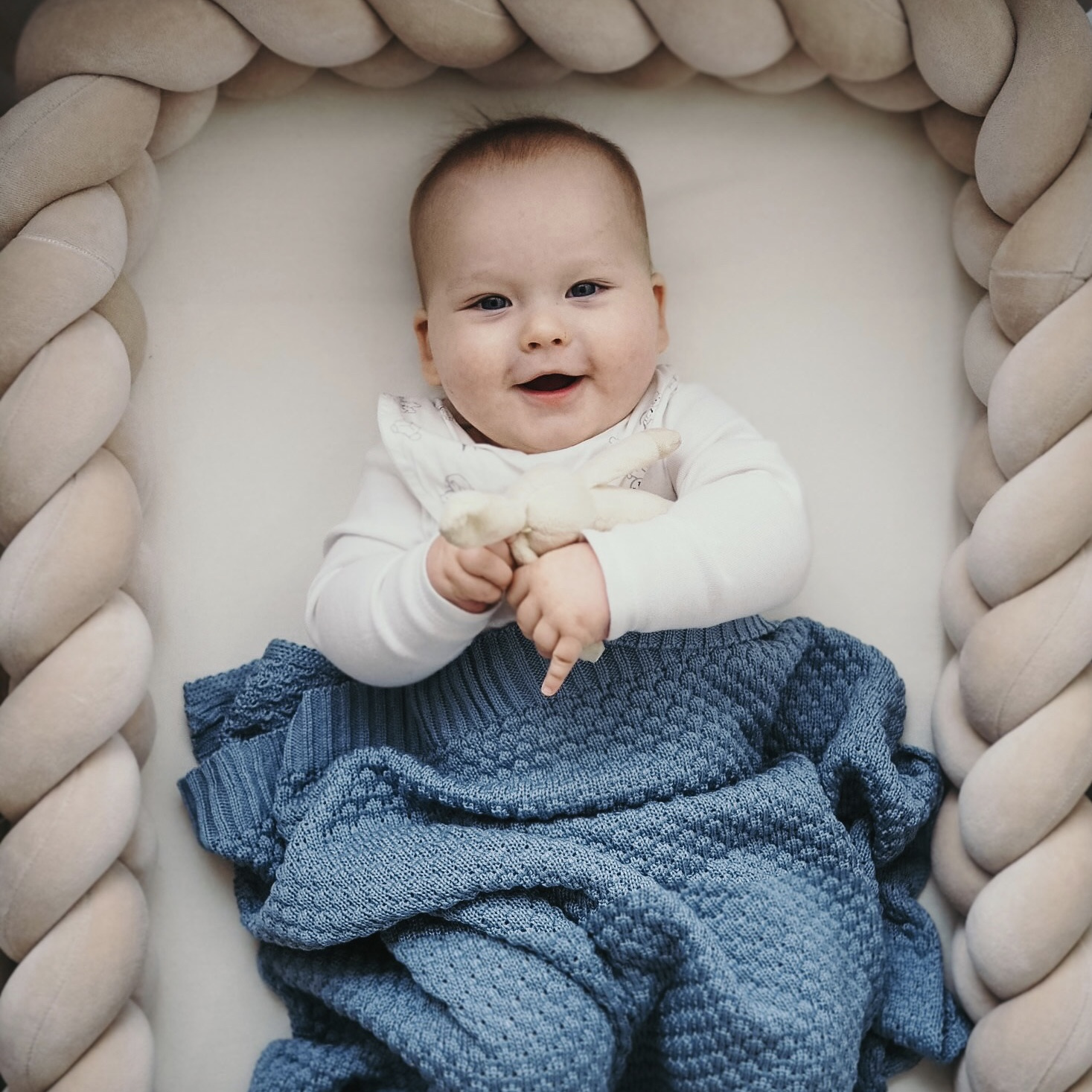 Coperta in bambù per neonato, crema, delicata, Royal