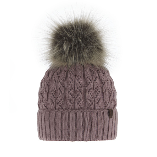 Berretto invernale donna, wrzosowa, con pompon, Katty