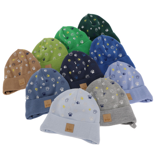 Berretto autunno/primavera bambino, verde, con lacci, Folik