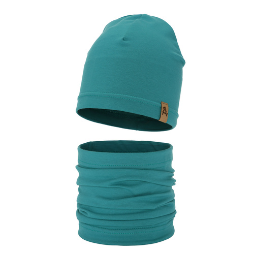 Set autunno/primavera bambino: berretto e scaldacollo, verde smeraldo, Griffin