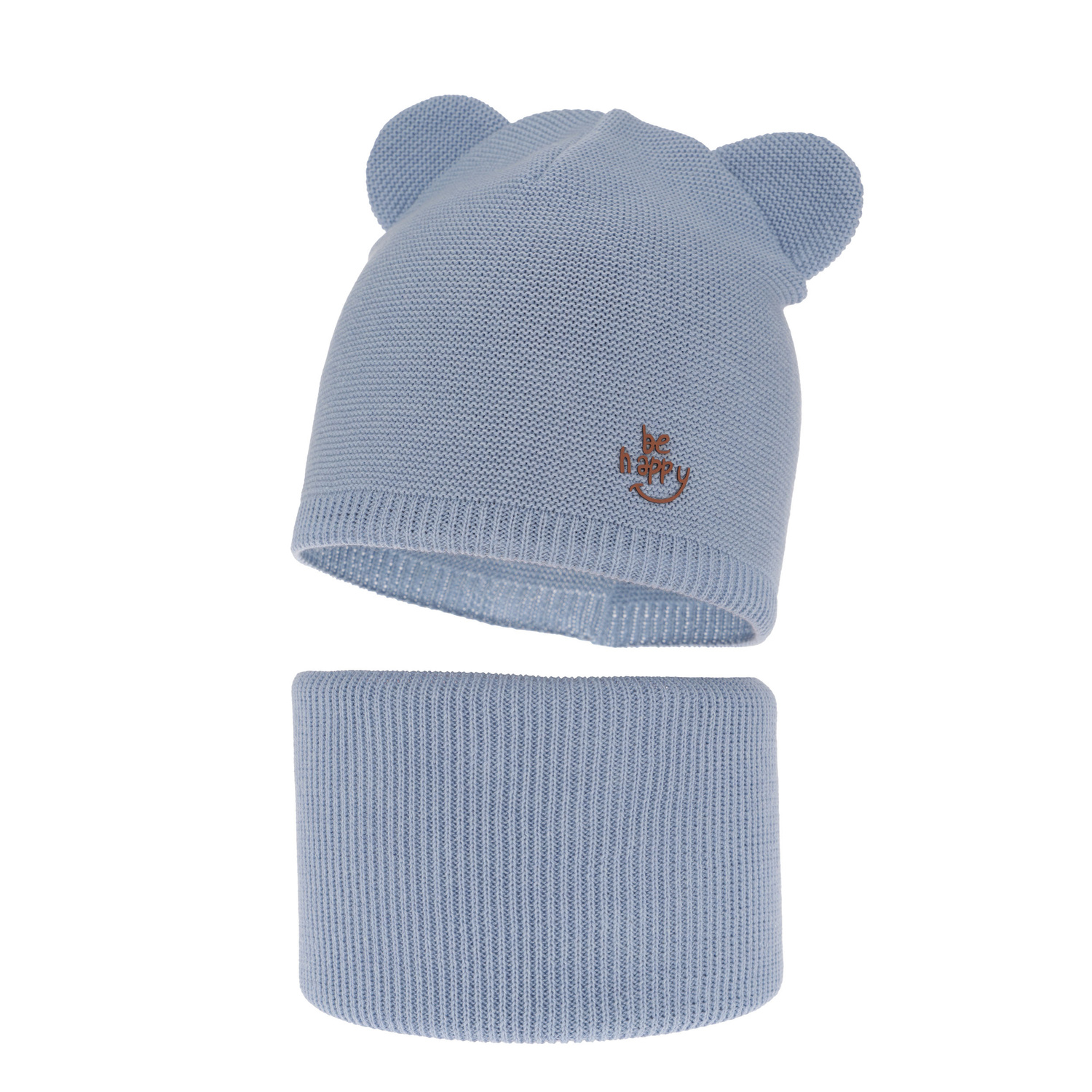 Set autunno/primavera bambino: berretto e scaldacollo, con cotone, azzurro, Ludvic