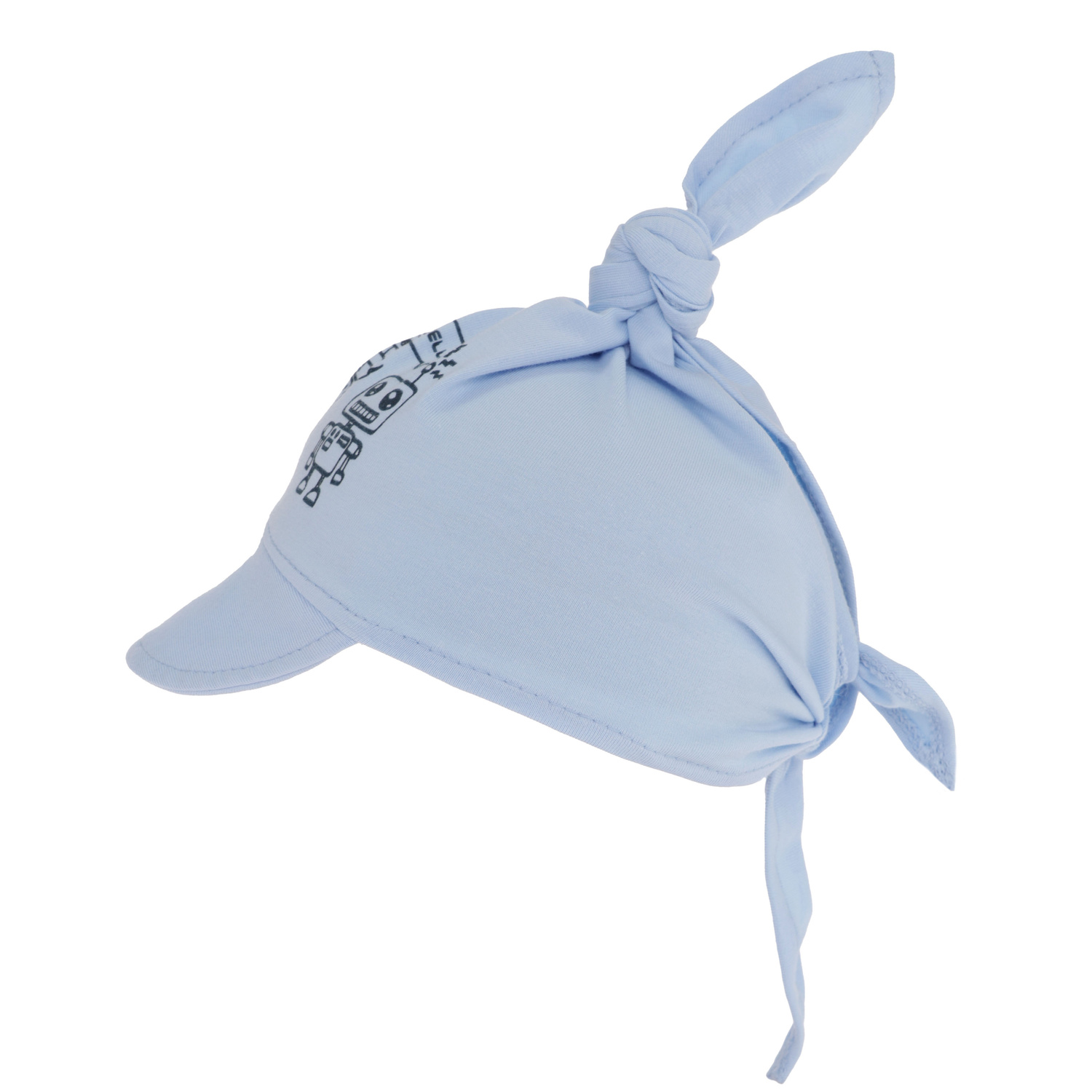 Foulard con visiera in cotone bambino, azzurro, Robik