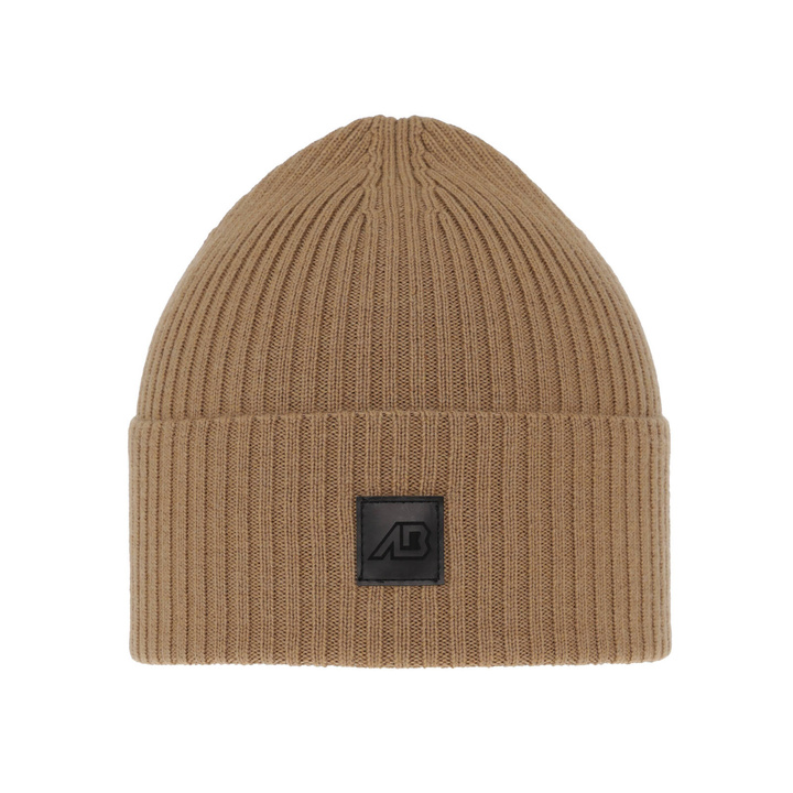 Berretto invernale uomo, camel, 100% Lana Merino, Matias