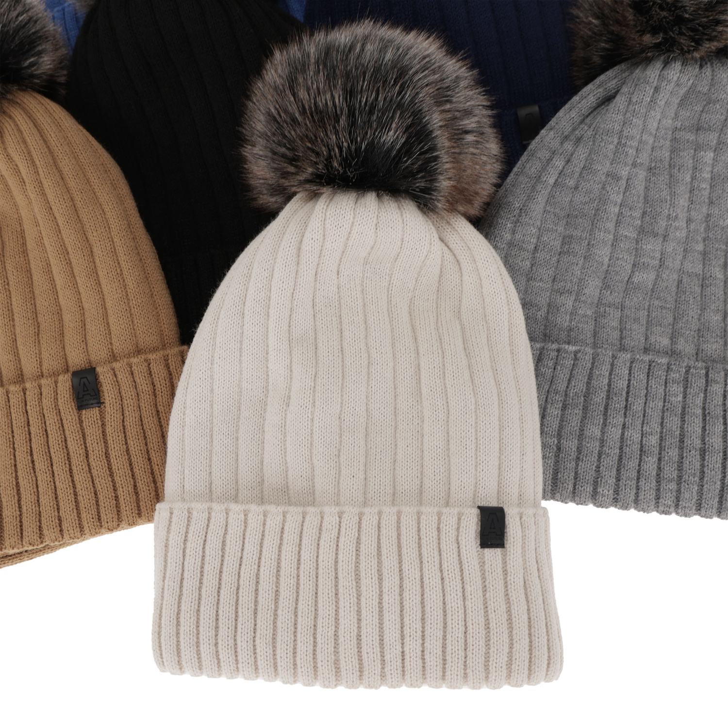 Set invernale bambino: berretto e scaldacollo, grigio chiaro, con pompon, Relax