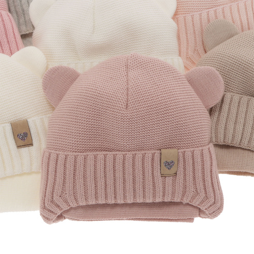 Set invernale bambina: berretto e sciarpa, beige, con lacci, Alice