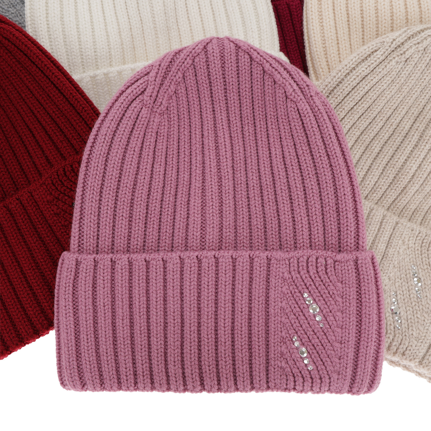 Berretto invernale donna, rosa, 100% Lana Merino, Ariga