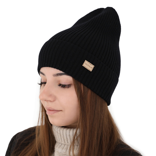 Berretto invernale donna, primavera, rosa chiaro, 100% Lana Merino, Sophie