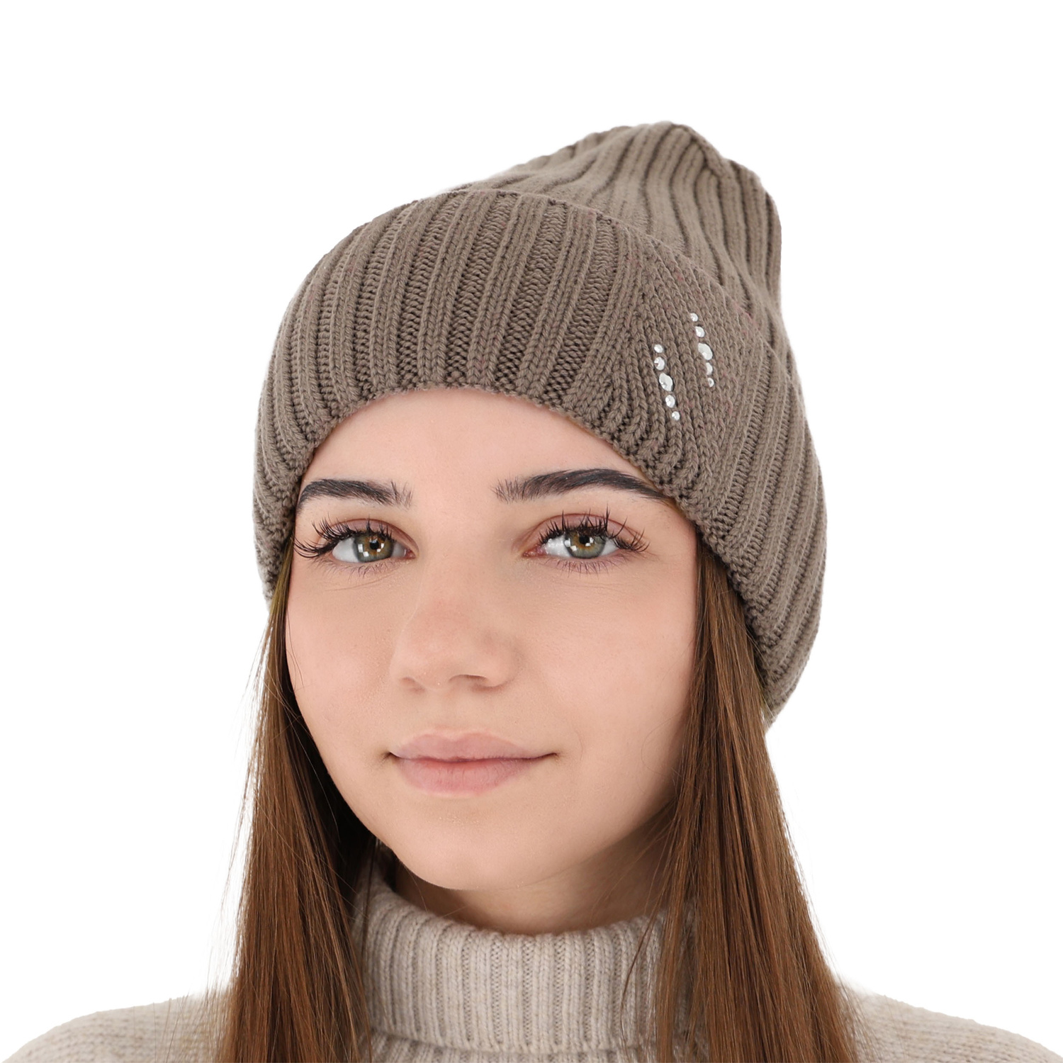 Berretto invernale donna, rosa, 100% Lana Merino, Ariga