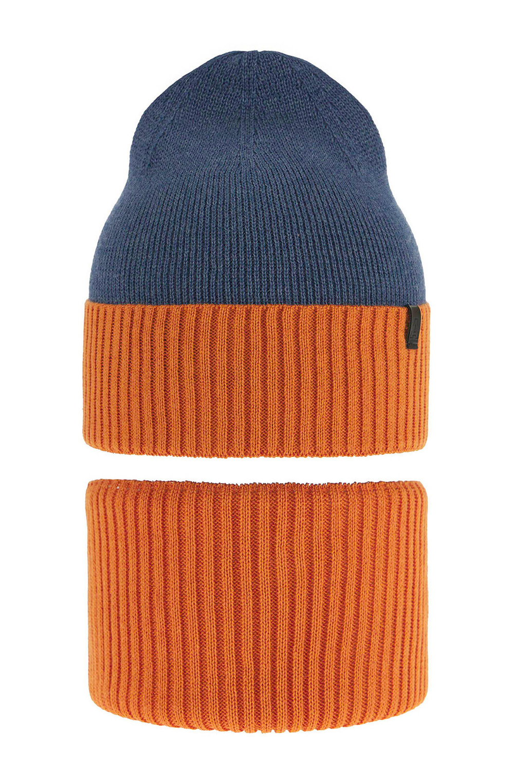 Set autunno/primavera bambino: berretto e scaldacollo, con cotone, arancione, Tauros