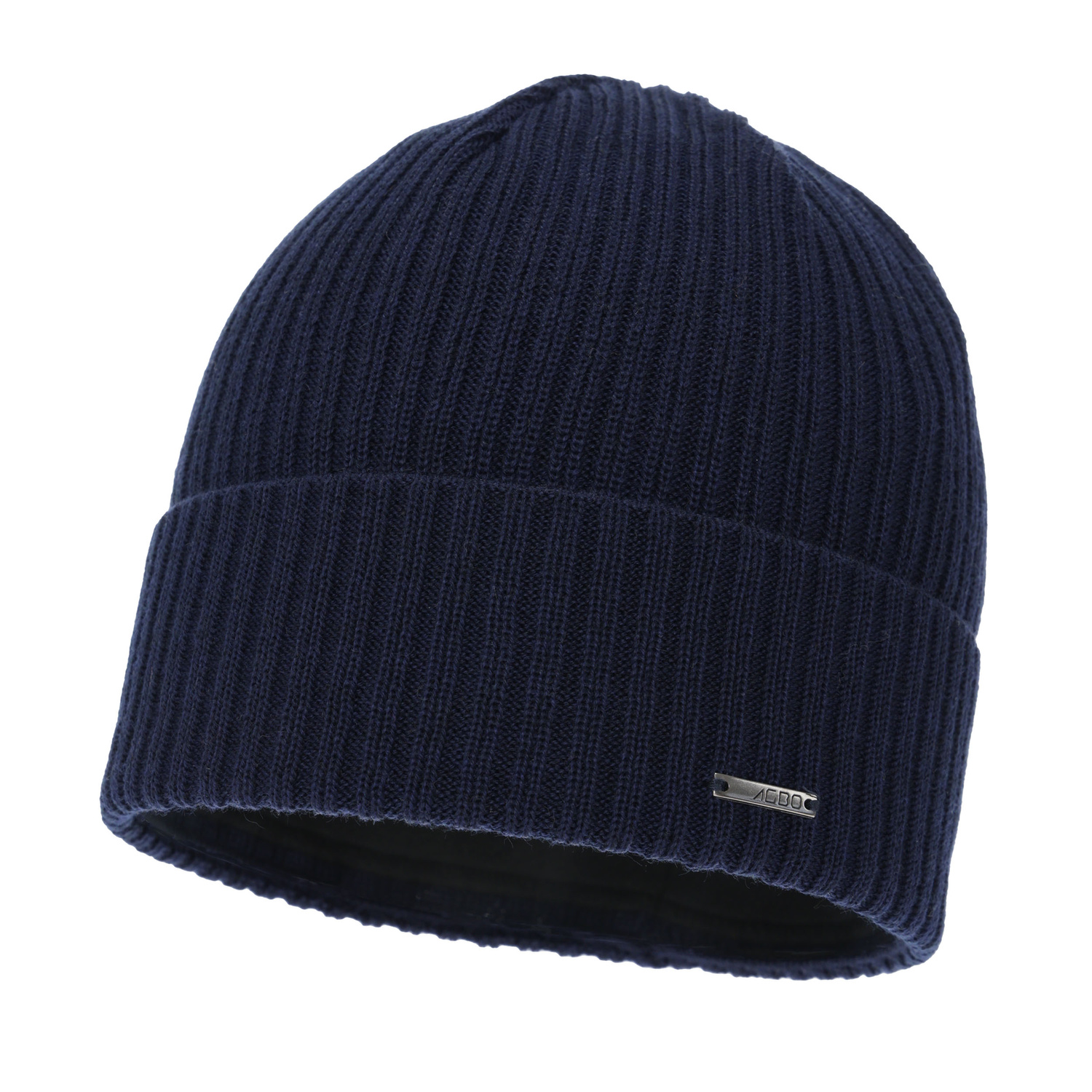 Berretto invernale uomo, blu navy, con lana merino, Baltor