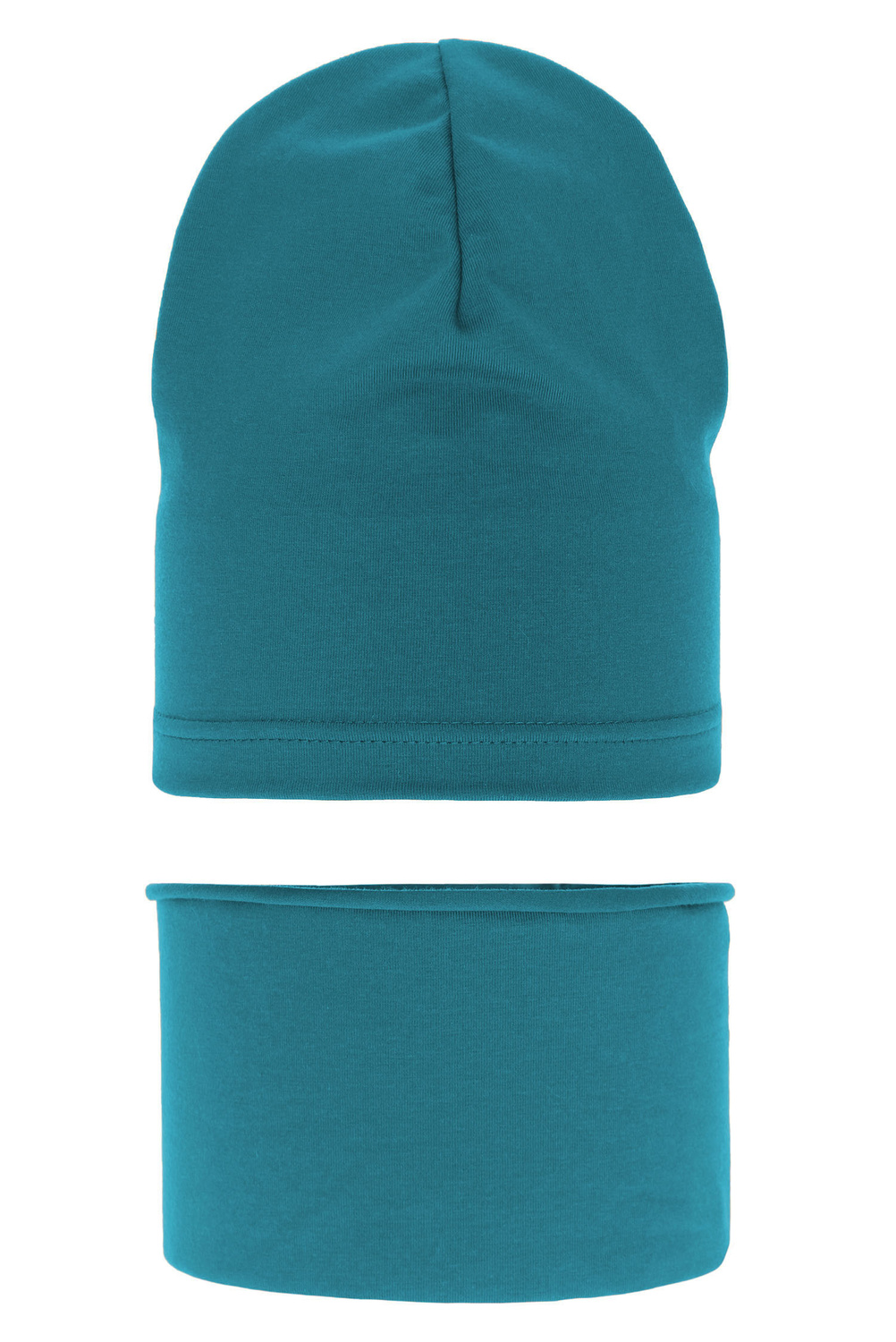 Set autunno/primavera bambino: berretto e scaldacollo, verde smeraldo, cotone, Hazel