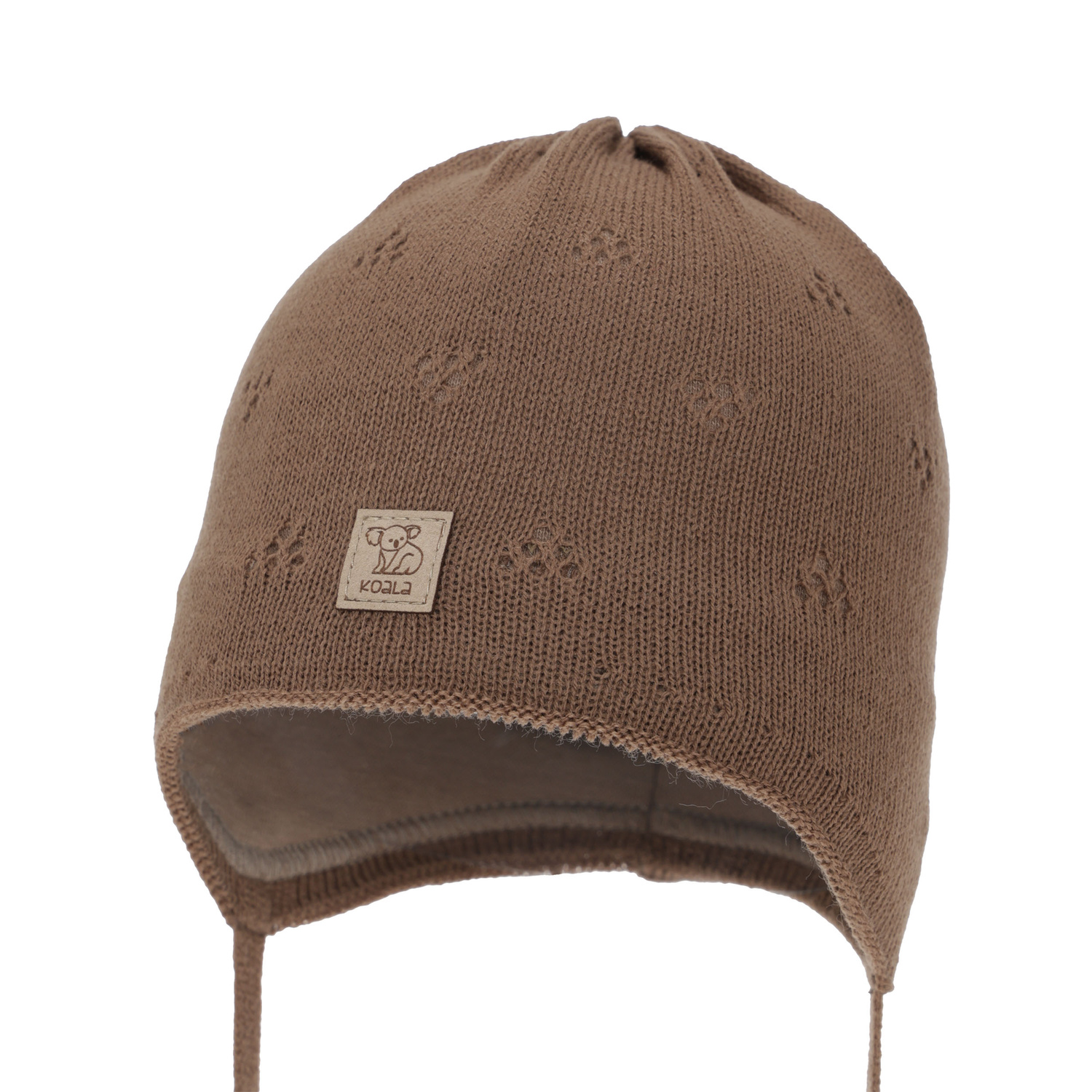 Berretto autunno/primavera bambino, marrone, con lacci, Slate