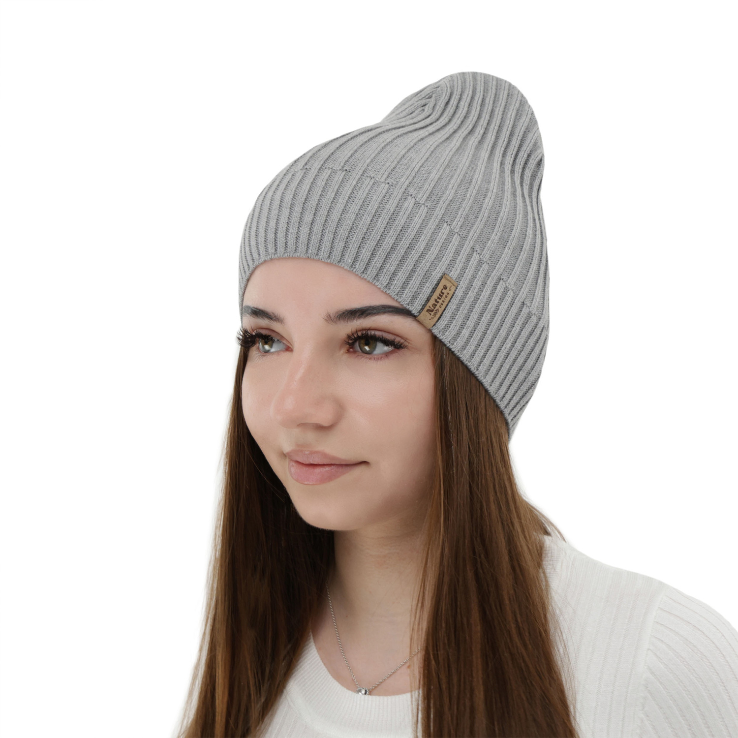 Berretto da donna primaverile, autunnale, con cotone, grigio, Mirona