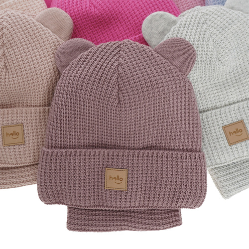 Set invernale bambina: berretto e scaldacollo, grigio, Harper